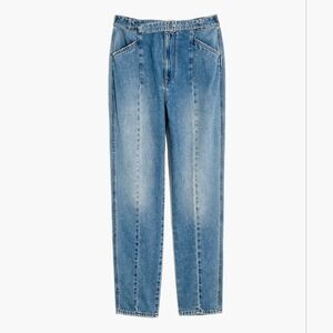Madewell High Rise Tapered Jeans Belted Womens Sz 29 Blue Retro Rigid Mom Seamed